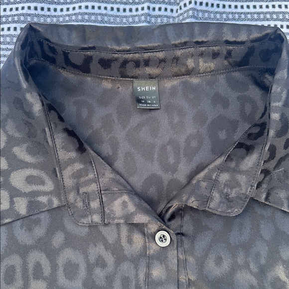 Satin Leopard Button Up - Picture 2 of 3
